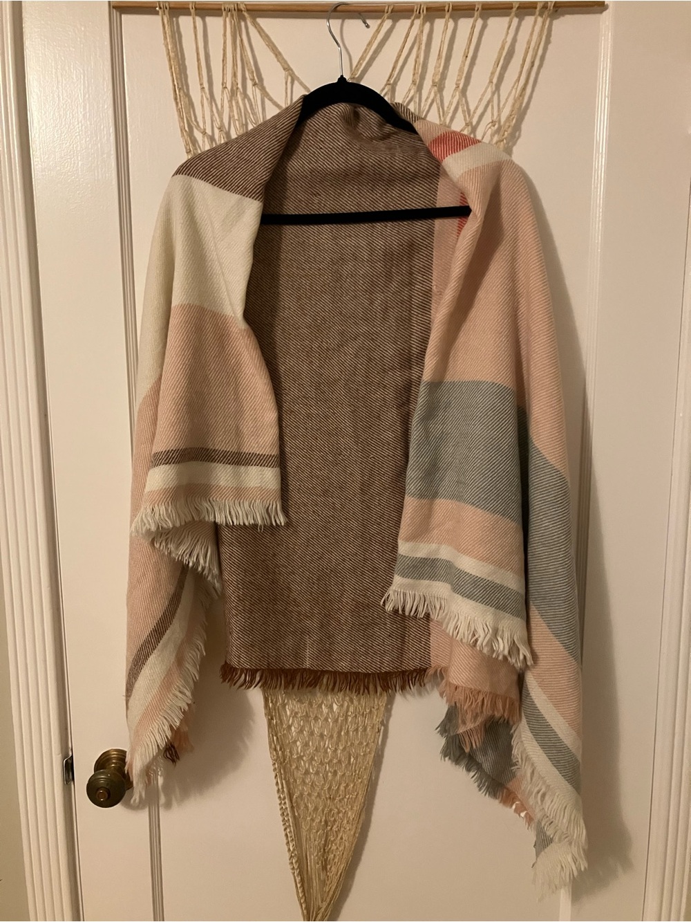 Madewell Pastel Striped Scarf/Wrap in Pink, Cream, Tan & Gray